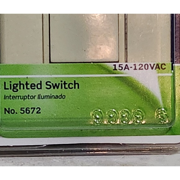 LOT OF 8 - Leviton Push On/Off  Light Switch 15A/120VAC -Ivory 5672 SEALED